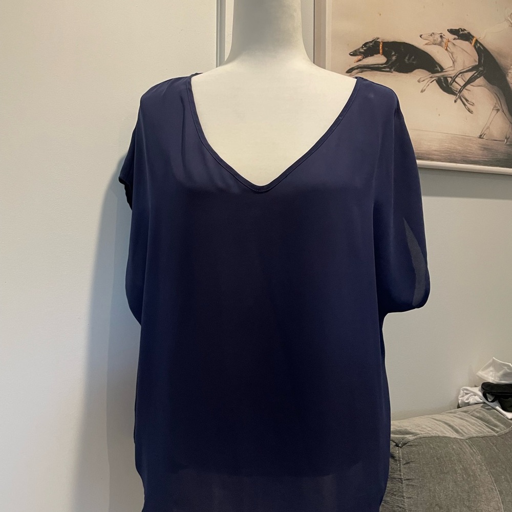 Elegant Navy Blue Women's Top